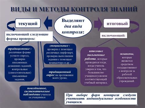 Виды проверки знаний в области педагогики и их особенности