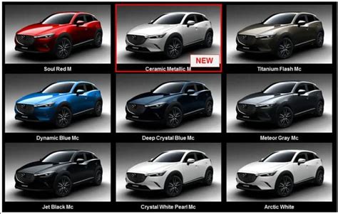 Доступные варианты заказа краски для автомобиля Mazda CX-5