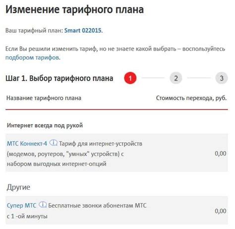 Основные аспекты смены тарифного плана в сети МТС