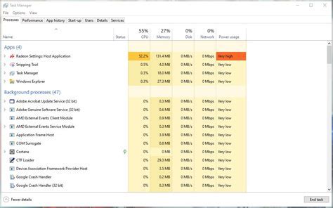 Последствия при отключении службы Radeon settings host service
