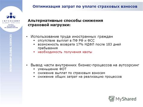 Альтернативные способы снижения налога
