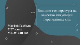 Влияние температуры на качество