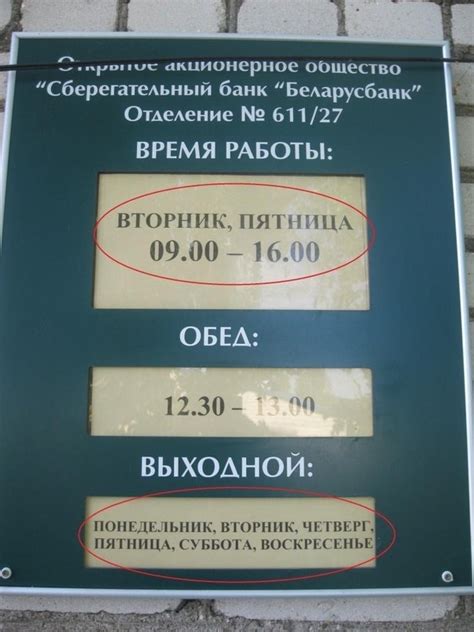 Время работы Беларусбанка в субботу