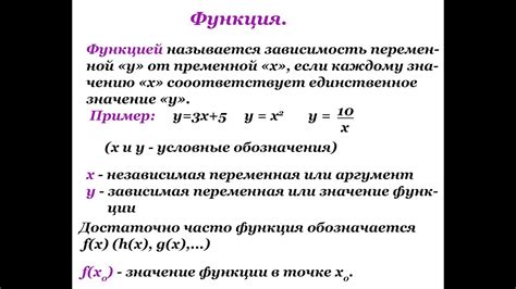 Определение функции в математике