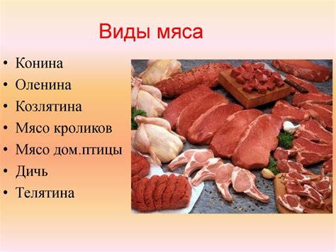 Основные виды продуктов