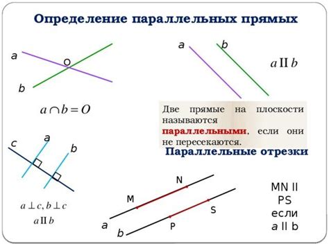Параллельные прямые: определение и свойства