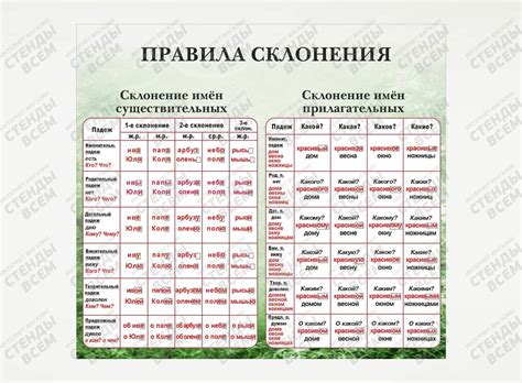 Правила склонения