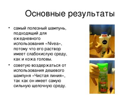 Результаты исследований использования Nivea: