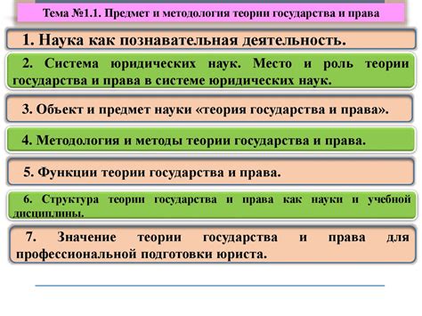Синтез и анализ аспектов Единой науки теории государства и права