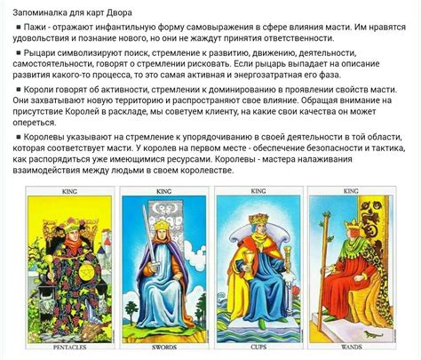 Толкование основных комбинаций карт