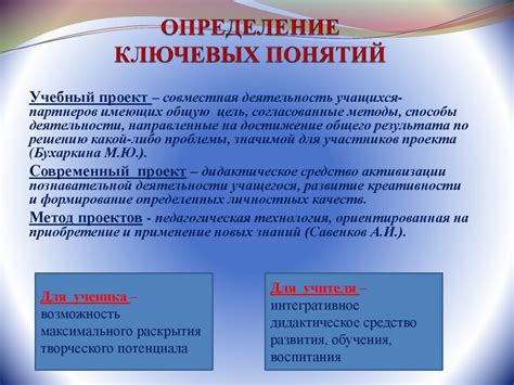 Четкое определение ключевых понятий